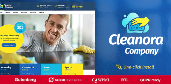 Product Image - Cleanora – Cleaning Services Theme 1.1.5 Product Image - Cleanora – Cleaning Services Theme 1.1.5