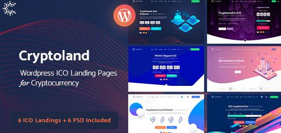 Cryptoland - Crypto Currency ICO WordPress Theme