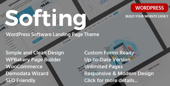 Softing - Software Landing Page WordPress Theme