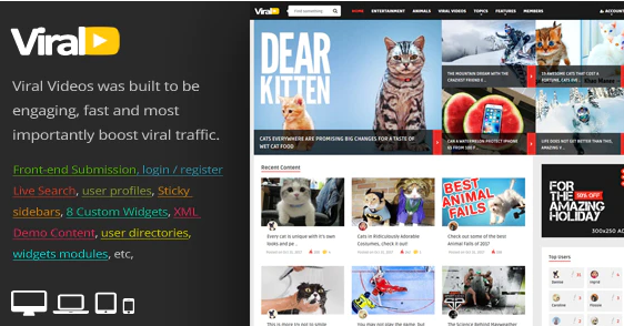 ViralVideo - User Membership News / Magazine Theme