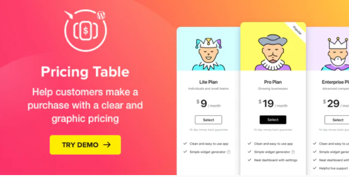 Elfsight Pricing Table