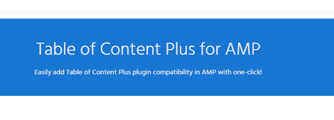 AMP Table of Content Plus for AMP