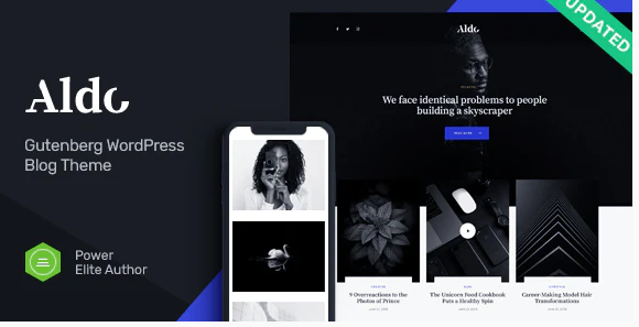 Aldo | Black and White Gutenberg Blog WordPress Theme
