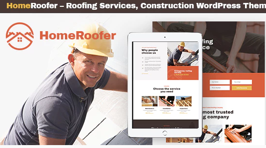 HomeRoofer | Roofing Company Services & Construction WordPress Theme