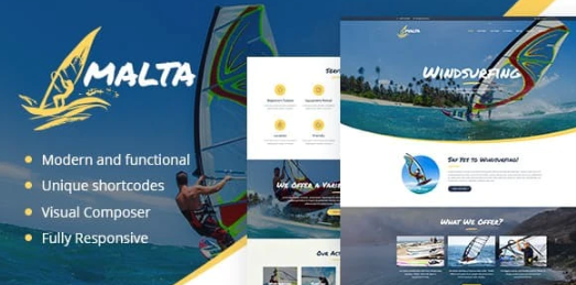 Malta - Windsurfing, Kitesurfing & Wakesurfing Center WordPress Theme