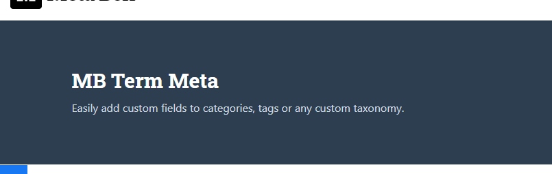 Meta Box Term Meta