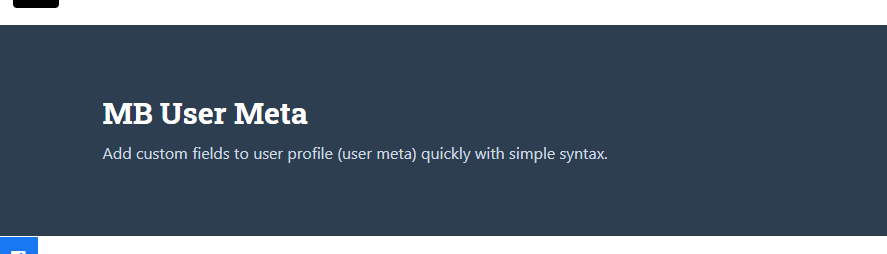 Meta Box User Meta