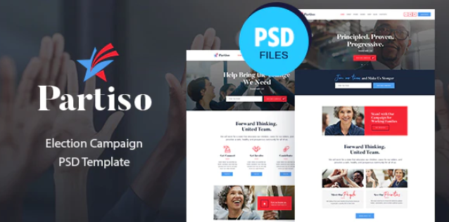 Partiso | Political Party PSD Template — Theme by Themeforest