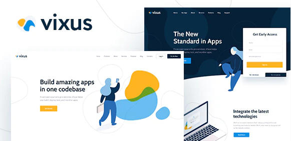 Vixus | Startup & Mobile App WordPress Landing Page Theme