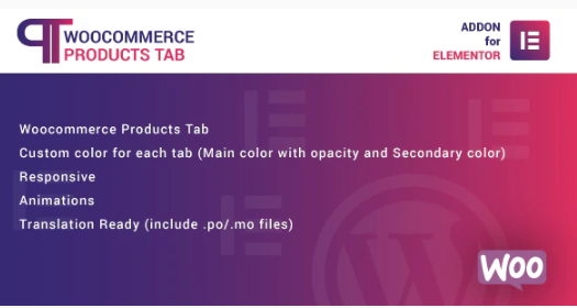 WooCommerce Products Tab for Elementor WordPress Plugin