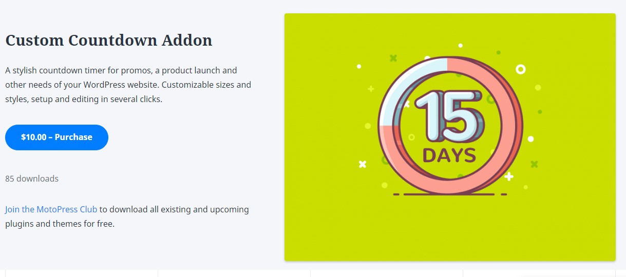 Custom Countdown Addon MotoPress