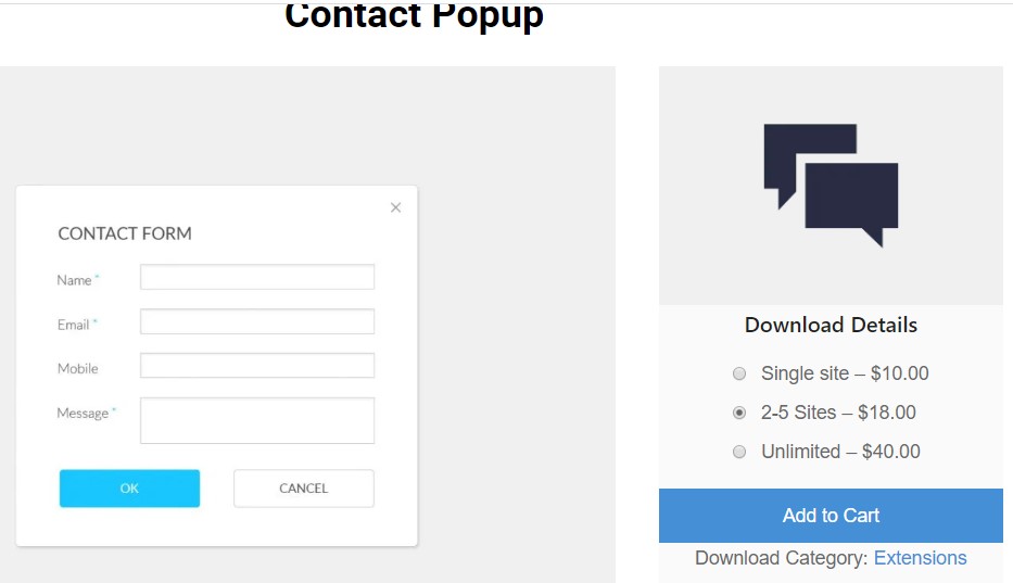 Product Image - Popup Builder Contact Form 2.1 Product Image - Popup Builder Contact Form 2.1