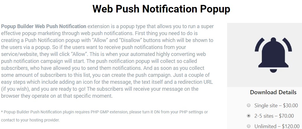 Popup Builder Push Notification