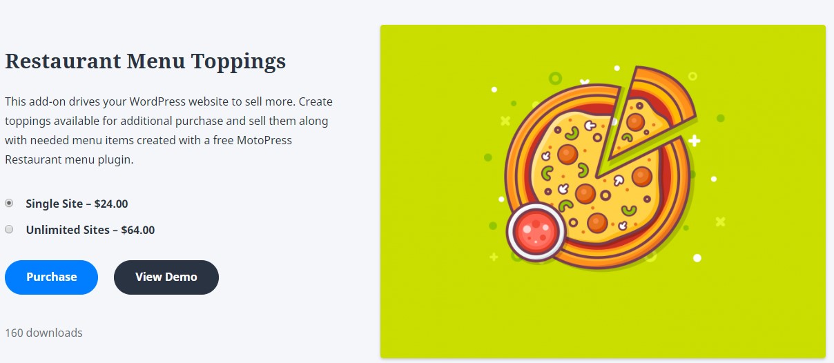 Restaurant Menu Toppings MOTOPRESS