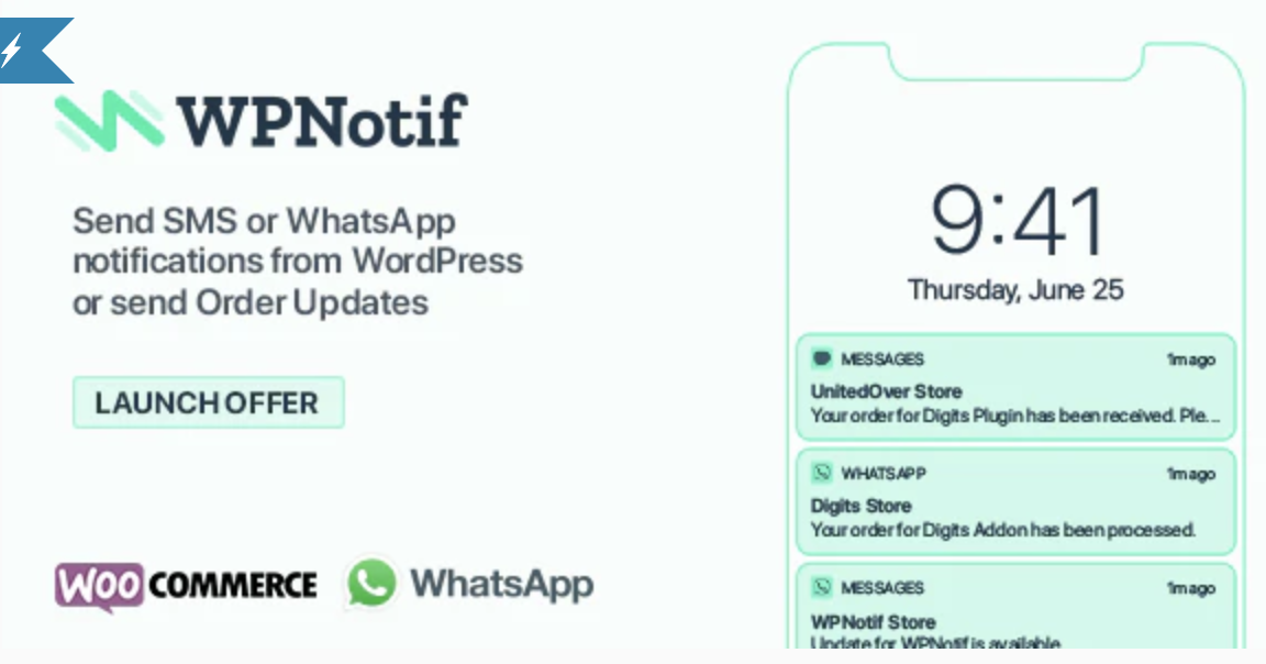 WPNotif: WordPress SMS & WhatsApp Message Notifications