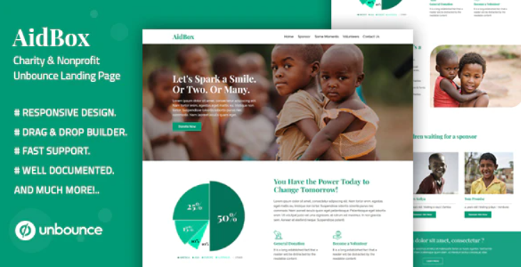 Aidbox — Charity & Nonprofit Unbounce Landing Page — Theme by Themeforest