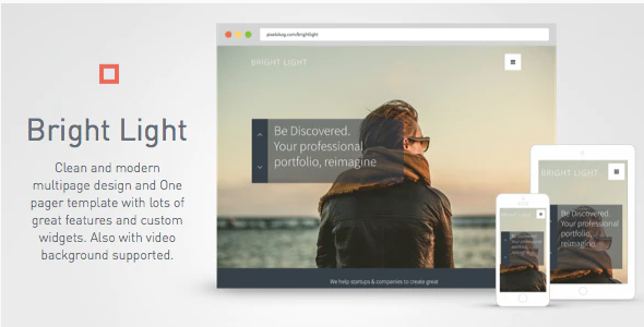 Bright Light Multipurpose Creative Template One Pager & Multipage — Theme by Themeforest