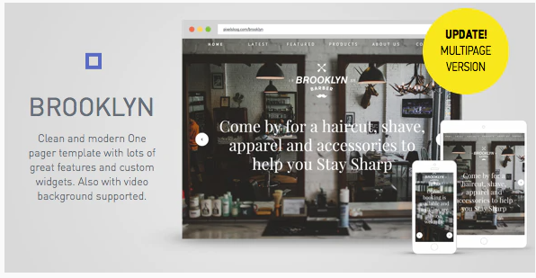 Brooklyn – Clean And Modern Onepager & Multipager design — Theme by Themeforest