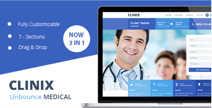 CLINIX Medical Unbounce Landing Page — Theme by Themeforest