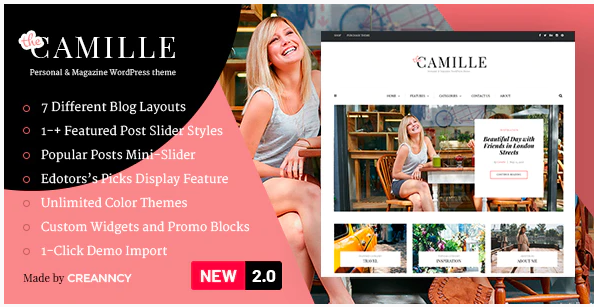 Camille - Personal & Magazine WordPress Theme