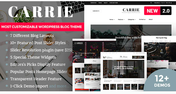Carrie - Personal & Magazine WordPress Theme
