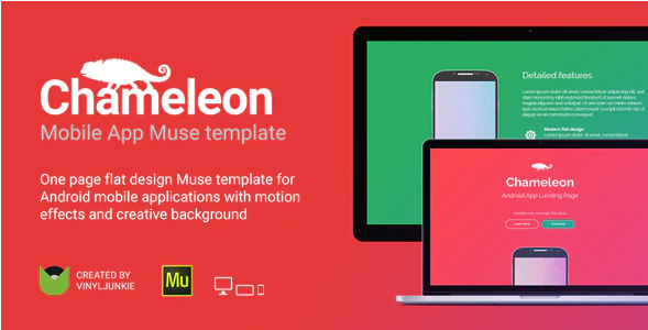 Chameleon – Android App Promo Site Muse Template — Theme by Themeforest
