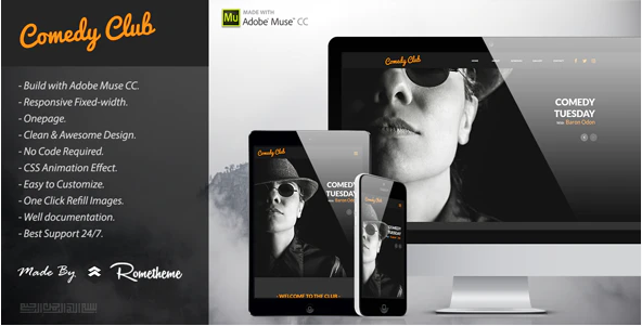 Comedy Club – Entertainment Muse Template — Theme by Themeforest