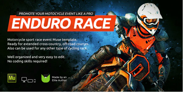 Enduro – Extreme Motorcycle Race Event Website Muse Template — Theme by Themeforest