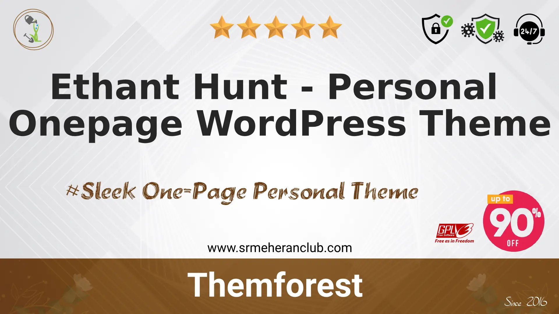 Ethant Hunt – Personal Onepage WordPress Theme — Theme by Themeforest