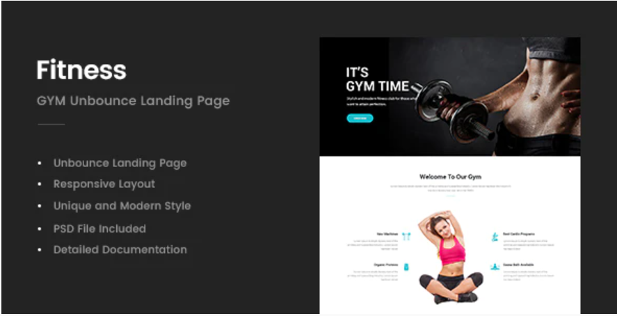 Fitness – GYM Unbounce Template — Theme by Themeforest