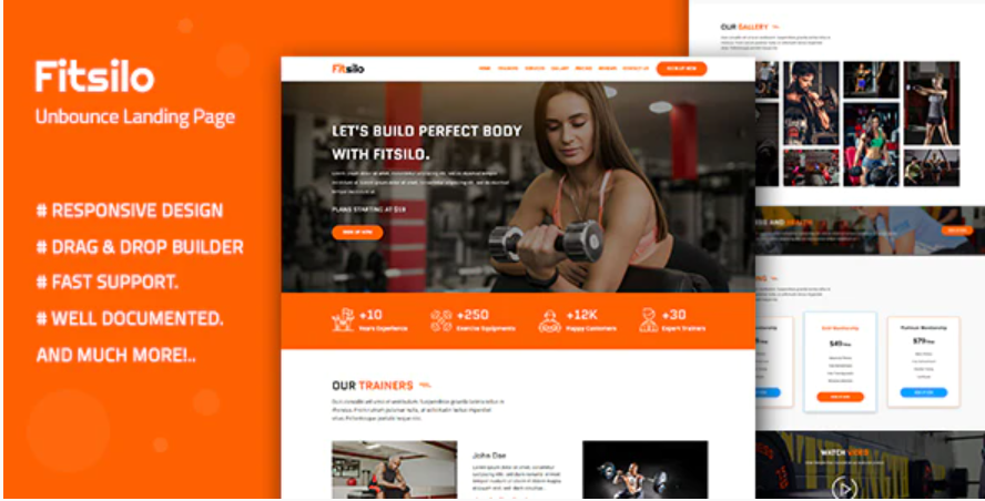 Fitsilo — Health & Fitness Unbounce Landing Page Template — Theme by Themeforest
