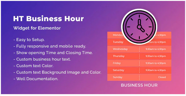 HT Business Hour Widget for Elementor
