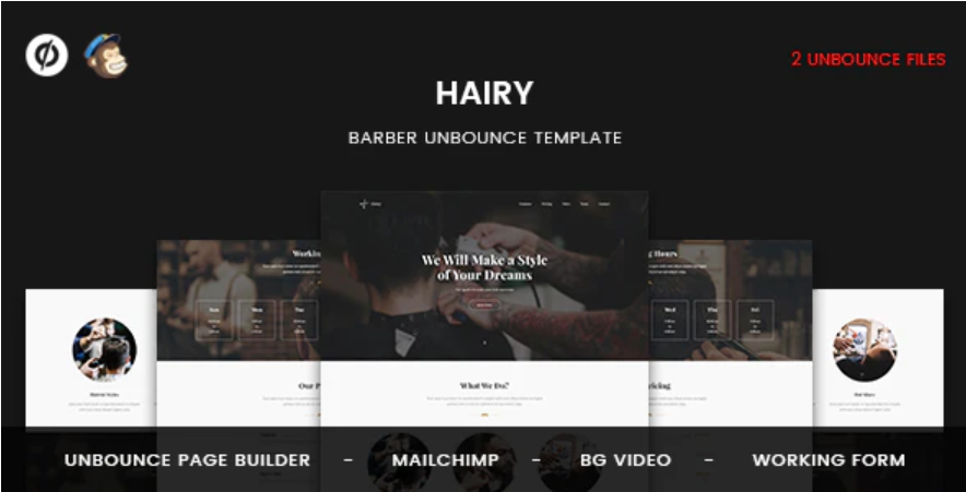 Hairy – Barber Unbounce Template — Theme by Themeforest