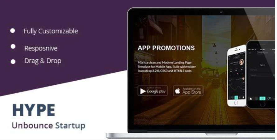 Hype Startup Unbounce Landing Page — Theme by Themeforest