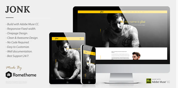 JONK – CV Resume Personal Muse Template — Theme by Themeforest