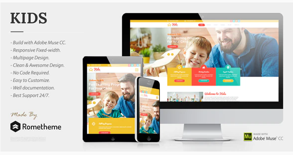 KIDS – Kindergarten and Child Care Muse Templates — Theme by Themeforest