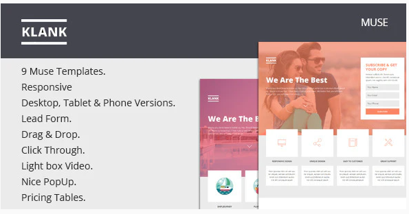 Klank – Multipurpose Landing Page Muse Template — Theme by Themeforest