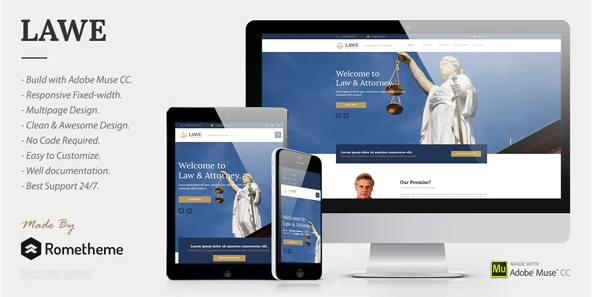 LAWE – Lawyer and Attorney Muse Template — Theme by Themeforest