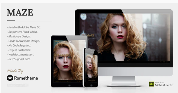 MAZE – Photography Portfolio Muse Template — Theme by Themeforest