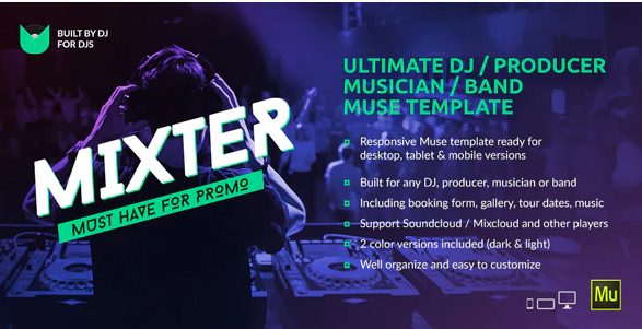 Mixter – Ultimate DJ / Producer / Musician / Band Website Muse Template — Theme by Themeforest