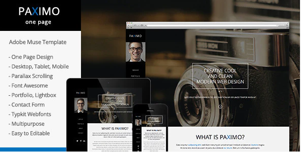 Paximo -Parallax Portfolio Muse Template — Theme by Themeforest