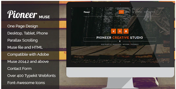 Pioneer – One Page MUSE Template — Theme by Themeforest