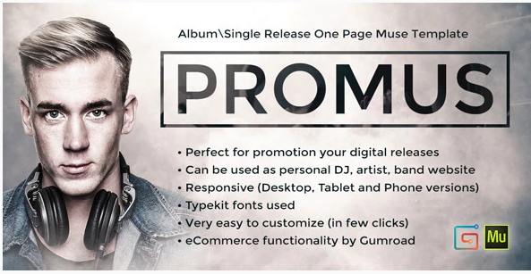Promus – Music Album Release / DJ / Band / Musician Onepage Muse Template — Theme by Themeforest