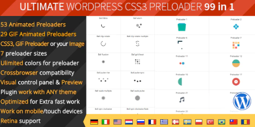 Ultimate WordPress Preloader - 99 CSS3 Preloaders