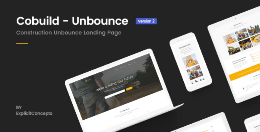 Unbounce Construction Landing Page Template – Cobuild — Theme by Themeforest