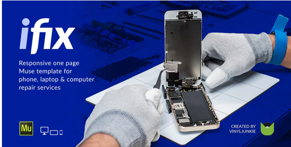 iFix – Phone, Tablet & Electronic Repair Service Responsive Muse Template — Theme by Themeforest