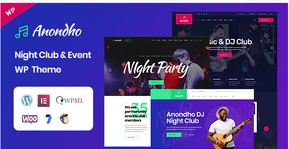 Anondho - Night Club & Event WordPress Theme