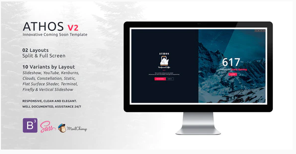 ATHOS V2 - Innovative Coming Soon Template