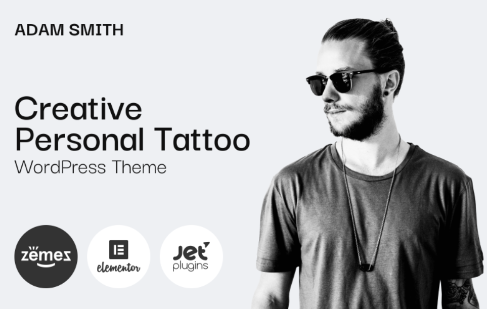 Adam Smith - Creative Personal Tattoo Pro WordPress Theme