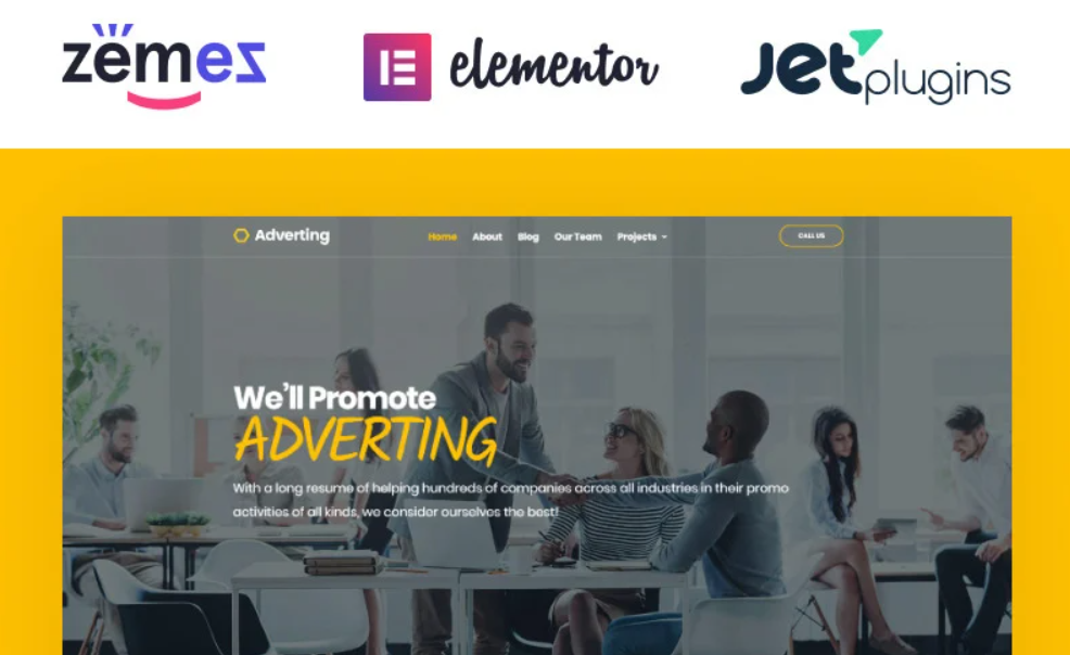 Adverting - Advertising Agency Responsive Elementor WordPress Theme
